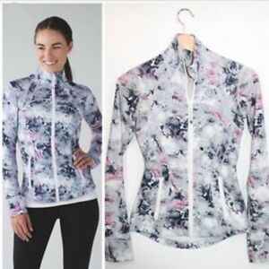 A42- Lululemon define jacket Floral Pink Gray sz 6